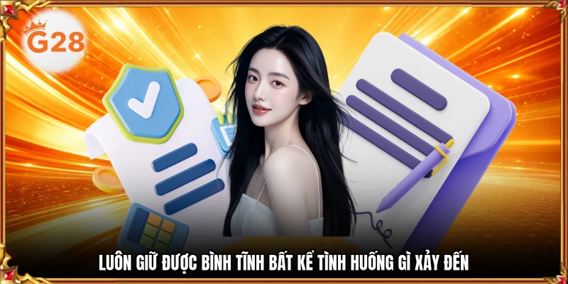 Luôn giữ được bình tĩnh bất kể tình huống gì xảy đến