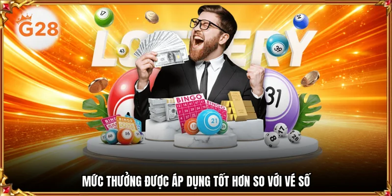 Mức thưởng được áp dụng tốt hơn so với vé số